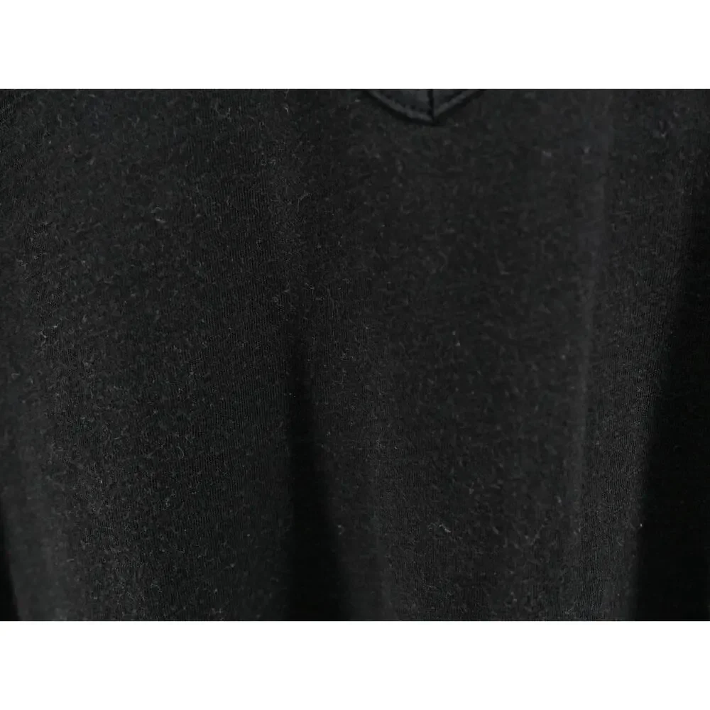 2 Eddie Bauer Modal Tunic Top Crisscross Front 3/4 Sleeve Cotton Black Blue XL - Picture 4 of 13